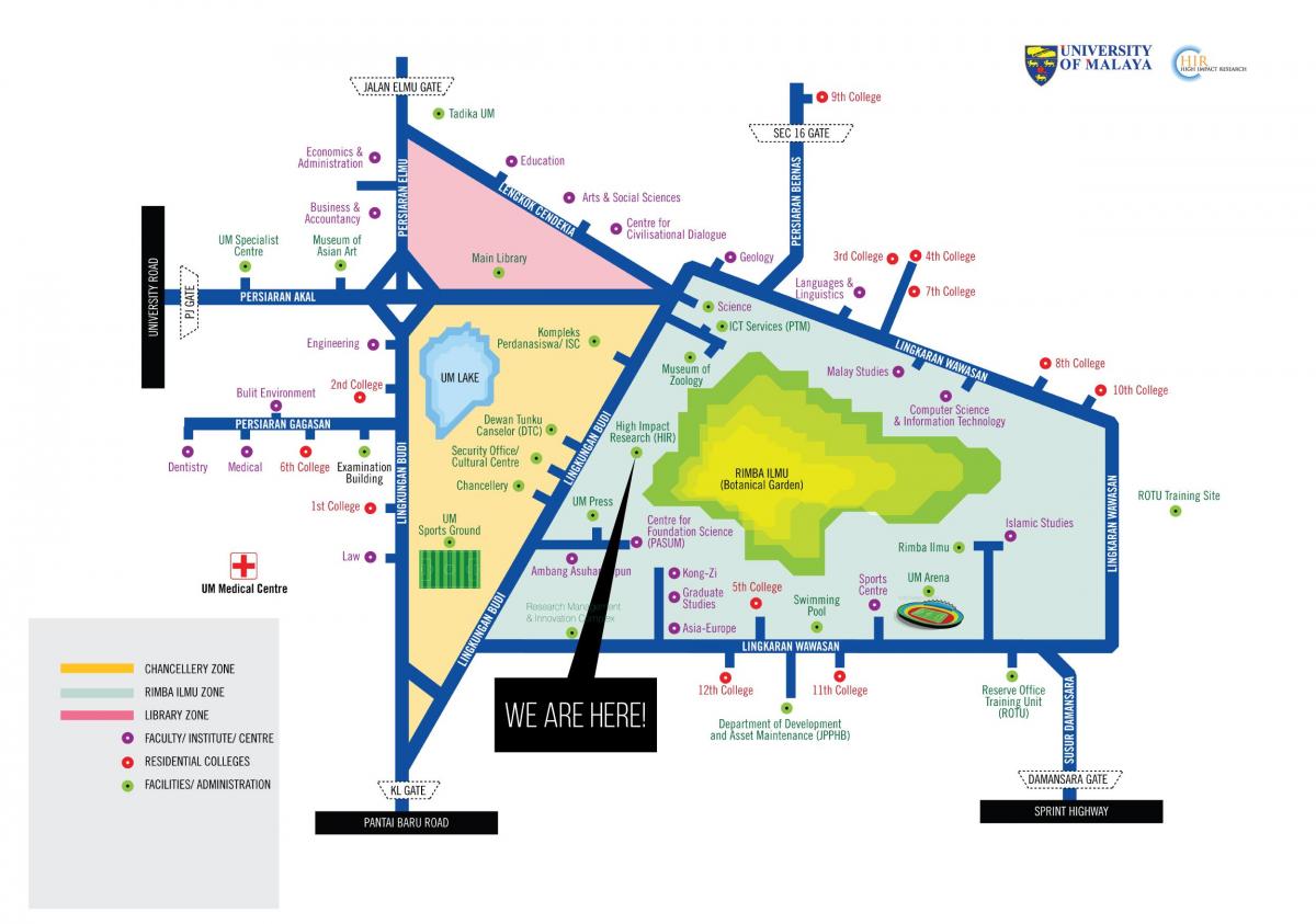Mapa univerzita malaya