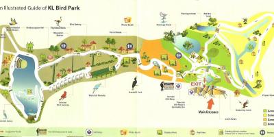 Kuala lumpur vtáčí park mapu