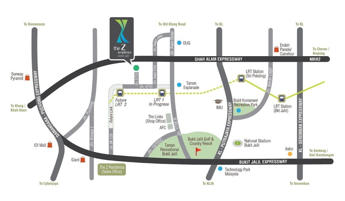 Mapa bukit jalil štadión