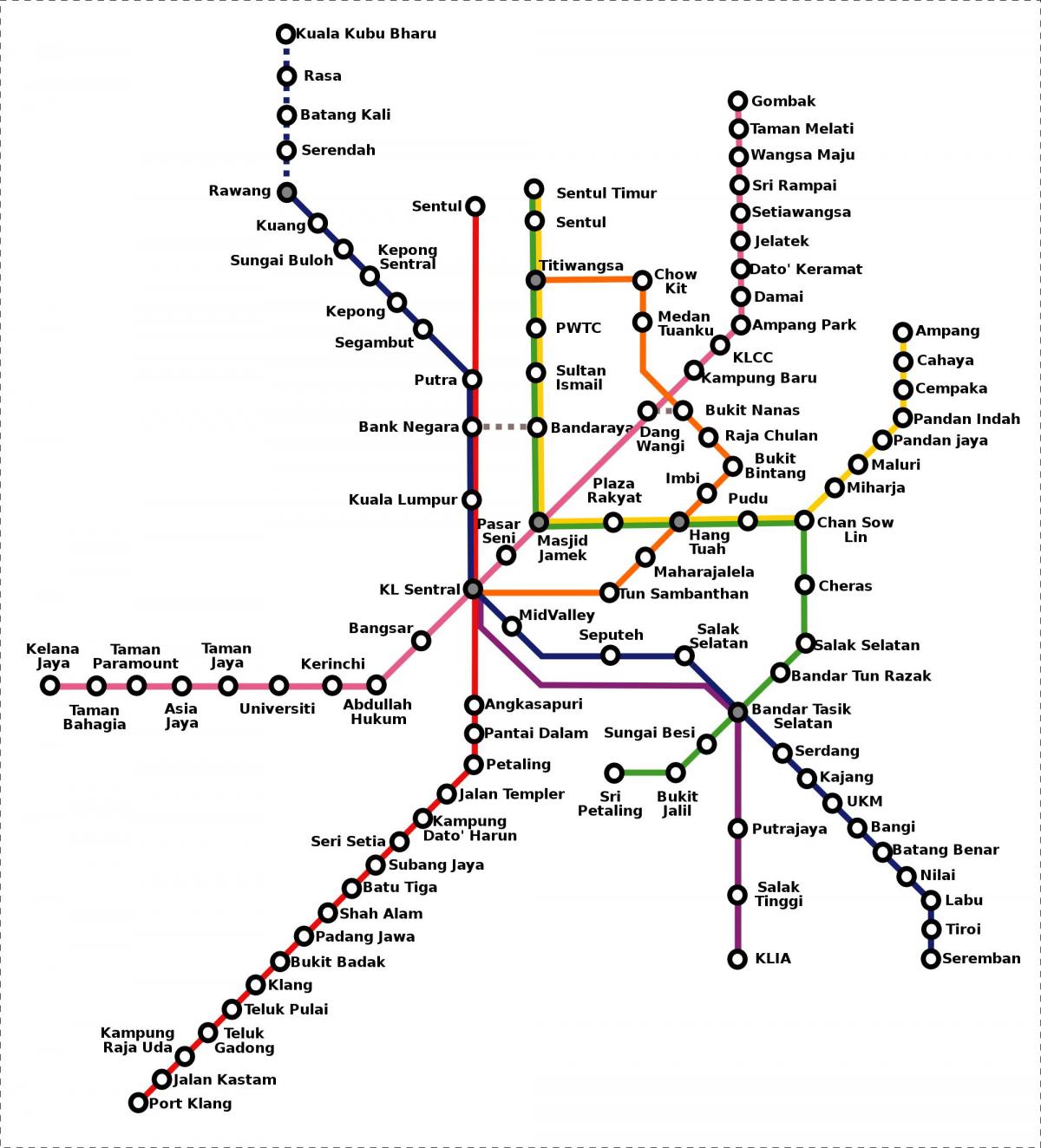 malajzia metro mapu