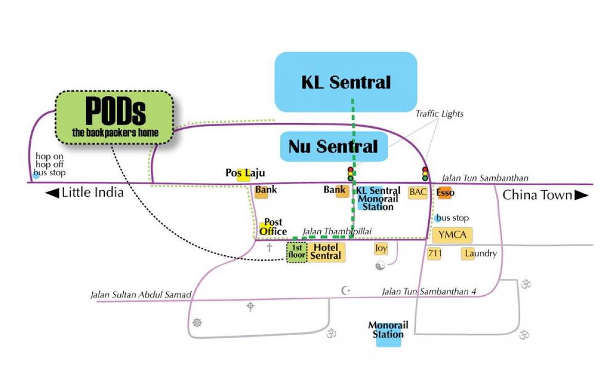 kuala lumpur autobusovej stanice mapu