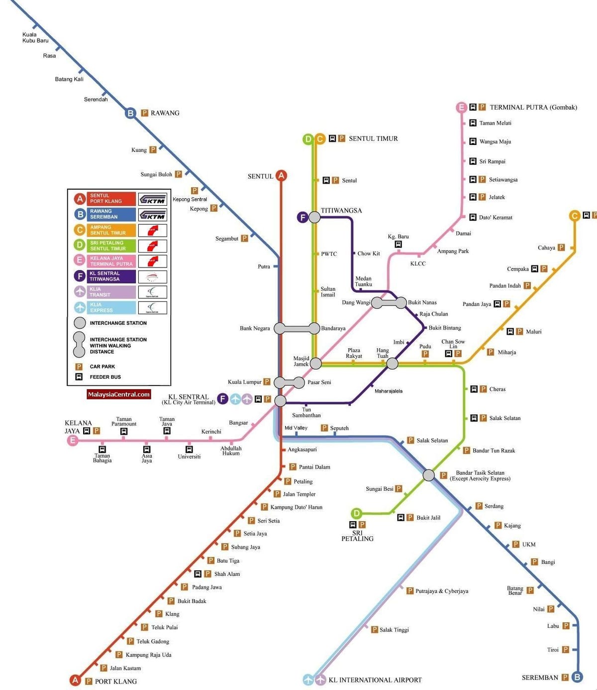 kuala lumpur svetlo železničnú mapu
