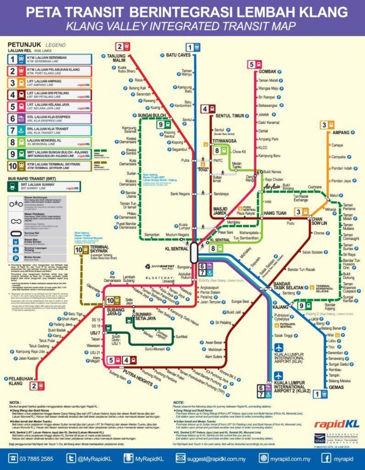 klang valley železničný tranzit mapu