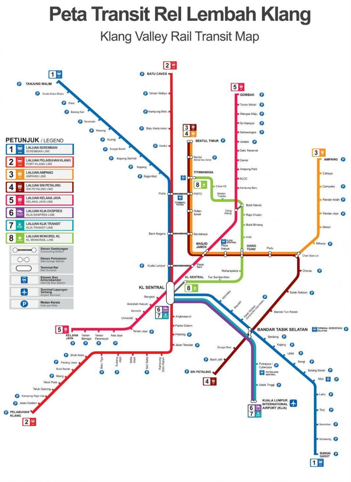 vlakové trasy, mapu malajzie