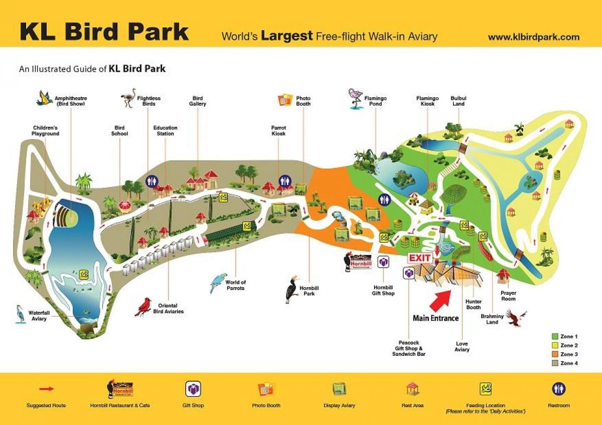 Mapa vtáčí park