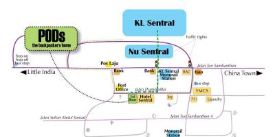 Kuala lumpur autobusovej stanice mapu