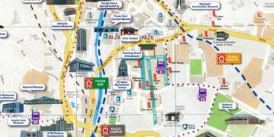 Kuala lumpur city mapa turistických